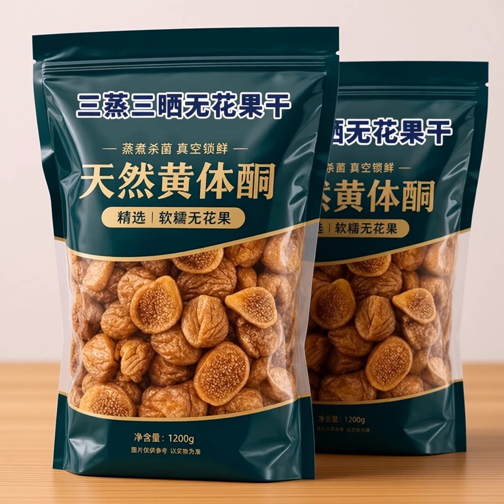 新疆三蒸三晒无花果干独立包装无糖孕妇特大果零食冻干营养黄体酮
