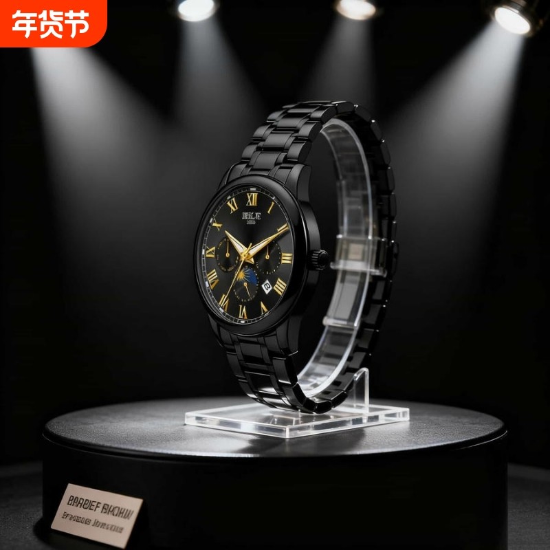 手表男款全自动男表数字双日历防水腕表男机械风全自动防水高级感