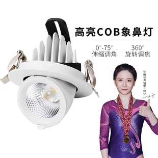 中山灯具2023年新款 75mm象鼻灯家用可调角度商用射灯 筒灯嵌入式