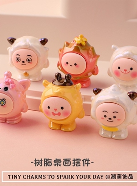 一个也包邮环保树脂萌粒摆件