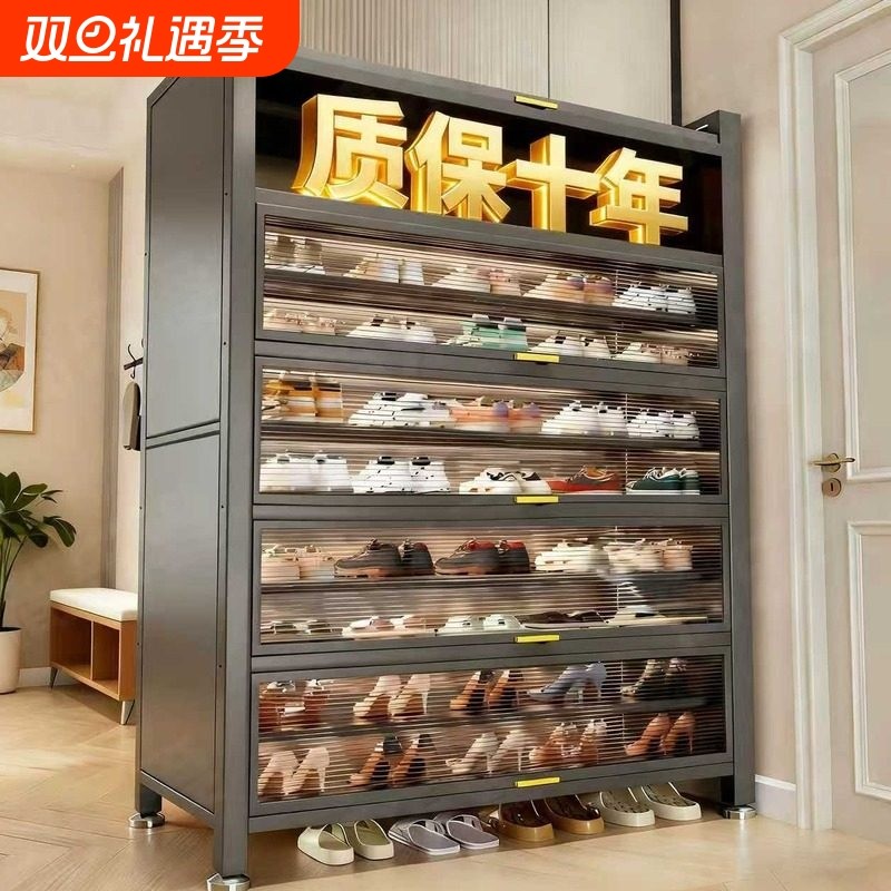 鞋柜家用门口防尘鞋架玄关入户大容量收纳柜一体靠墙多层储物柜子