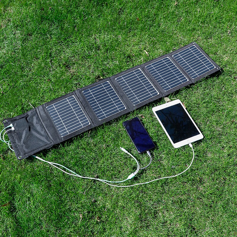太阳能充电板光伏便携5V12v18V快充电宝手机户外折叠移动电源发电