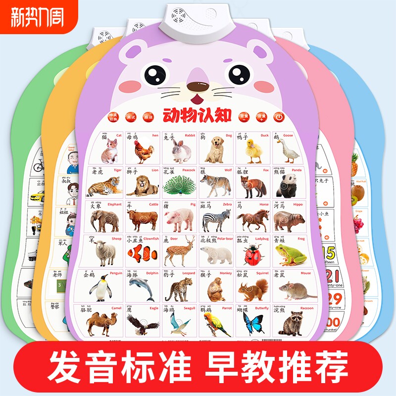 有声早教点读挂图宝宝学说话婴幼儿童识字认知玩具发声书启蒙墙贴