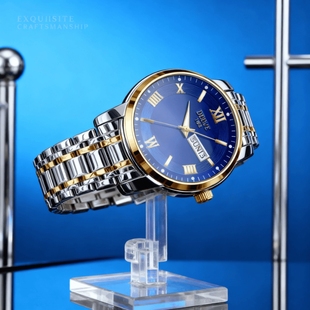 手表男款 全自动男表数字双日历防水腕表男机械风全自动防水高级感