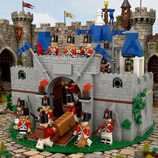 兼容乐高中古皇家守卫军中世纪骑士城堡建筑模型积木士兵适用乐高