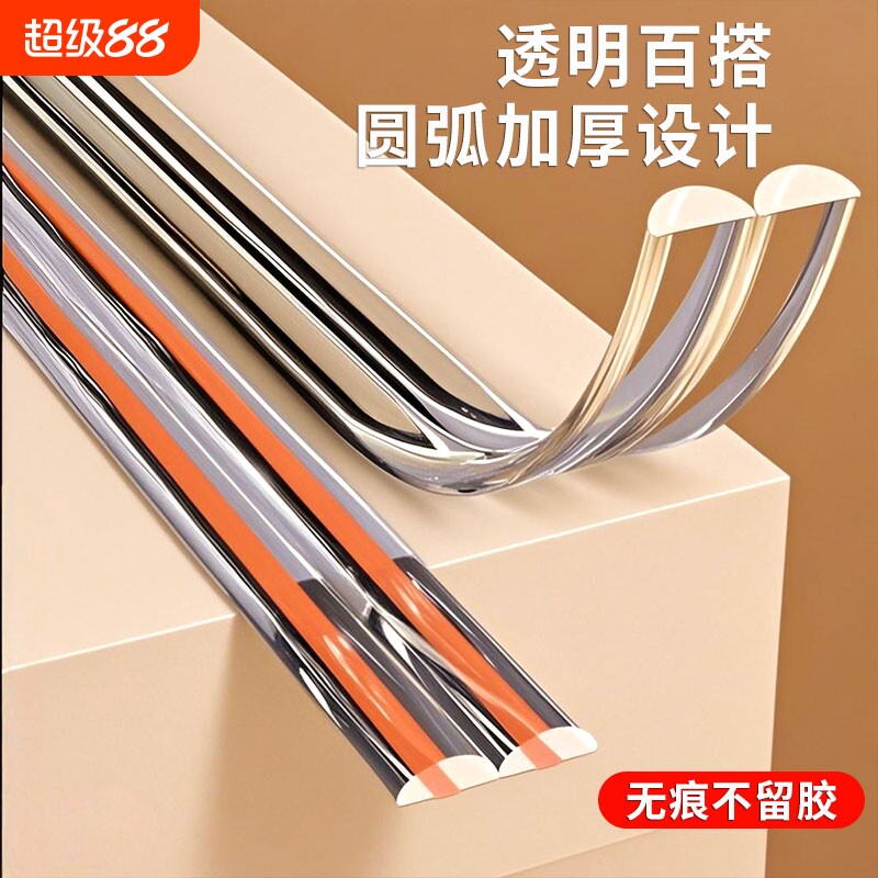 自粘防撞条条幼儿园透明硅胶无痕阳角墙角护角橡胶窗台桌边软包图片