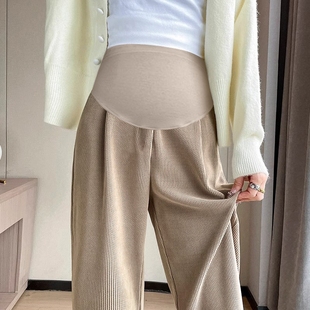 孕妇裤子秋冬季新款加绒外穿不勒肚子休闲裤宽松托腹长裤孕晚期