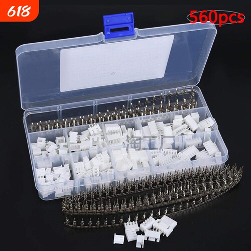560PCS XH2.54mm间距杜邦端子连接器2P3P4P 5P胶壳底座接插件端子
