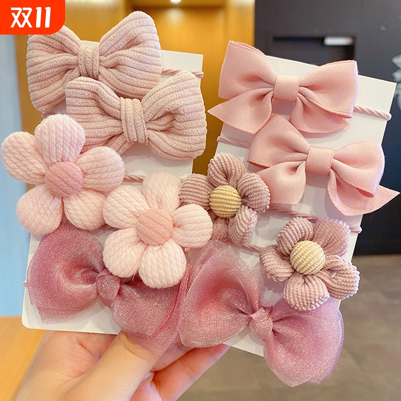 韩国布艺儿童发圈宝宝蝴蝶结头绳女孩公主发绳扎头发不伤发小皮筋