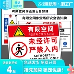有限空间安全告知牌警示标识牌受限空间未经许可严禁作业警示牌贴纸职业危害标安全风险点操作规程告知卡