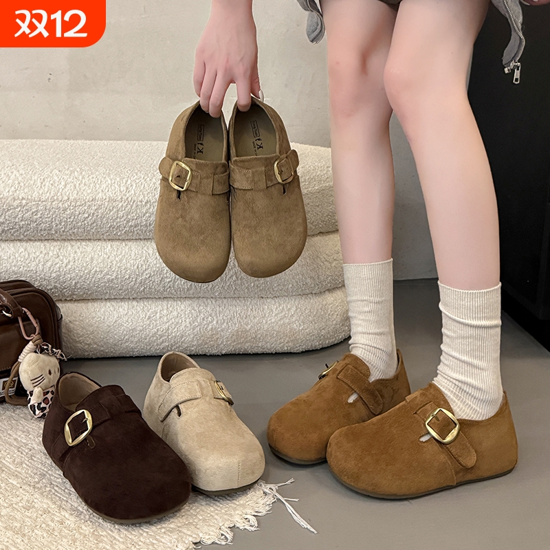 他她女孩全包内增高厚底勃肯鞋女2025秋季新款一脚蹬博肯鞋子时尚