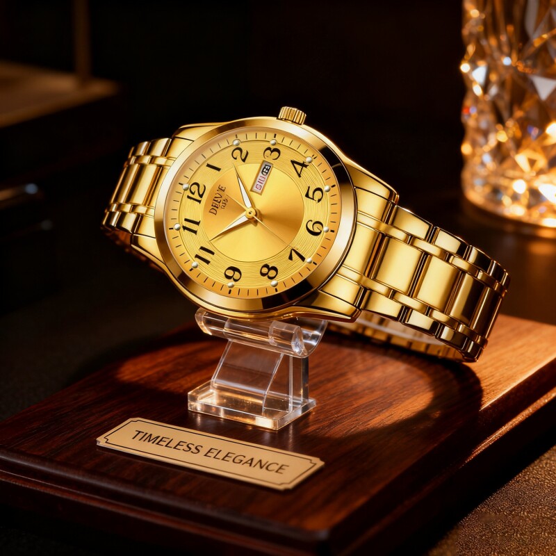 手表男款防水高级感全自动男表数字双日历防水腕表男机械风全自动