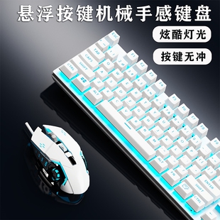 有线键盘鼠标套装机械手感台式电脑笔记本电竞游戏专用静音三件套