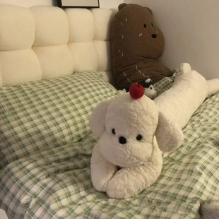 抱枕狗狗毛绒公仔卧室床头靠垫陪睡玩偶沙发长条生日礼物猪猪兔子