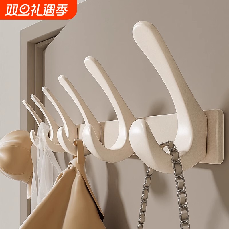 免打孔挂钩壁挂式卫生间厨房卧室墙上门上衣服衣架强力承重挂衣钩