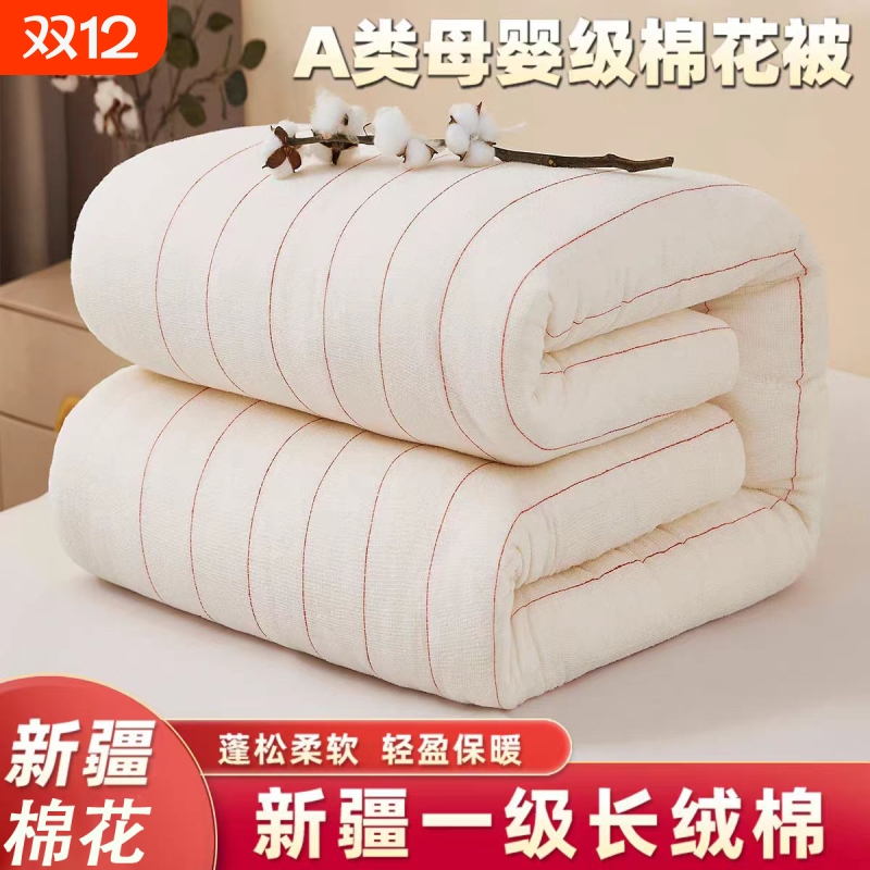 新疆棉花被棉被100%一级纯棉花全棉被芯棉絮床垫被褥子加厚秋冬被