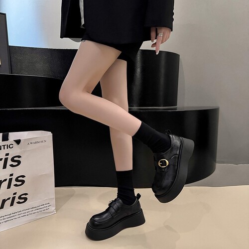 意尔康心选厚底乐福鞋女2026春秋新款高级感圆头小皮鞋甜酷单鞋松