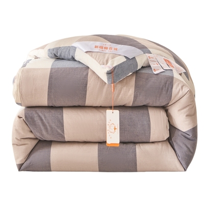 中峰 新疆棉花被子单人被芯150x200cm约8斤  冬被 立体蓝大格