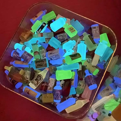 夜光瓶子diy网红抖音微缩小物件饮料酒瓶食玩拆盲袋饰品配件材料