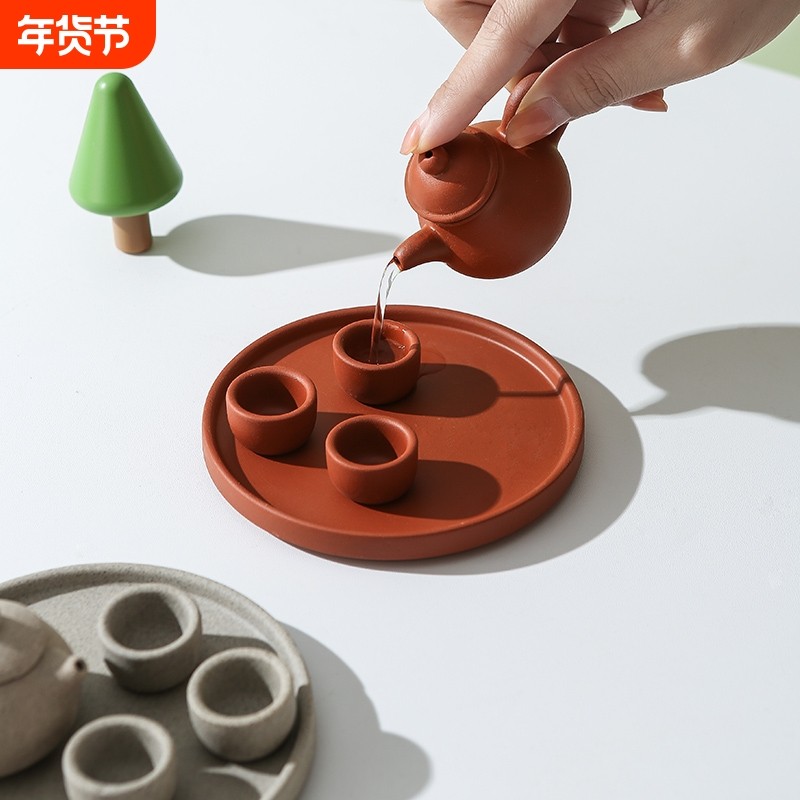 迷你儿童功夫茶具一壶三杯可泡茶茶壶朱泥壶趣味茶文化启蒙小茶具,餐饮具,功夫茶具,淘宝优惠券,粉丝福利购,淘宝优惠卷
