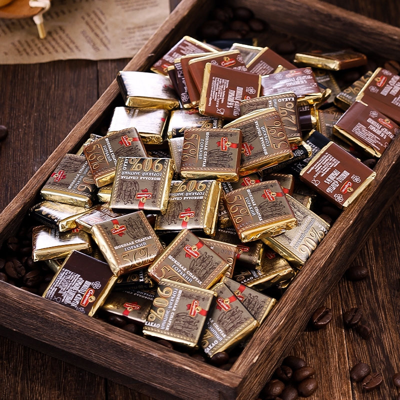 白俄罗斯进口精品袋装纯黑巧克力90%72%56%苦可可脂250克