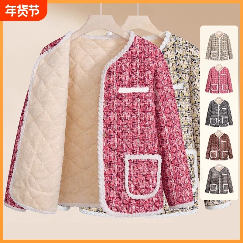 妈妈冬装小棉袄加厚羊羔绒短款中老年人女装花棉衣外套棉服秋冬季,女装/女士精品,中老年女装,淘宝优惠券,粉丝福利购,淘宝优惠卷