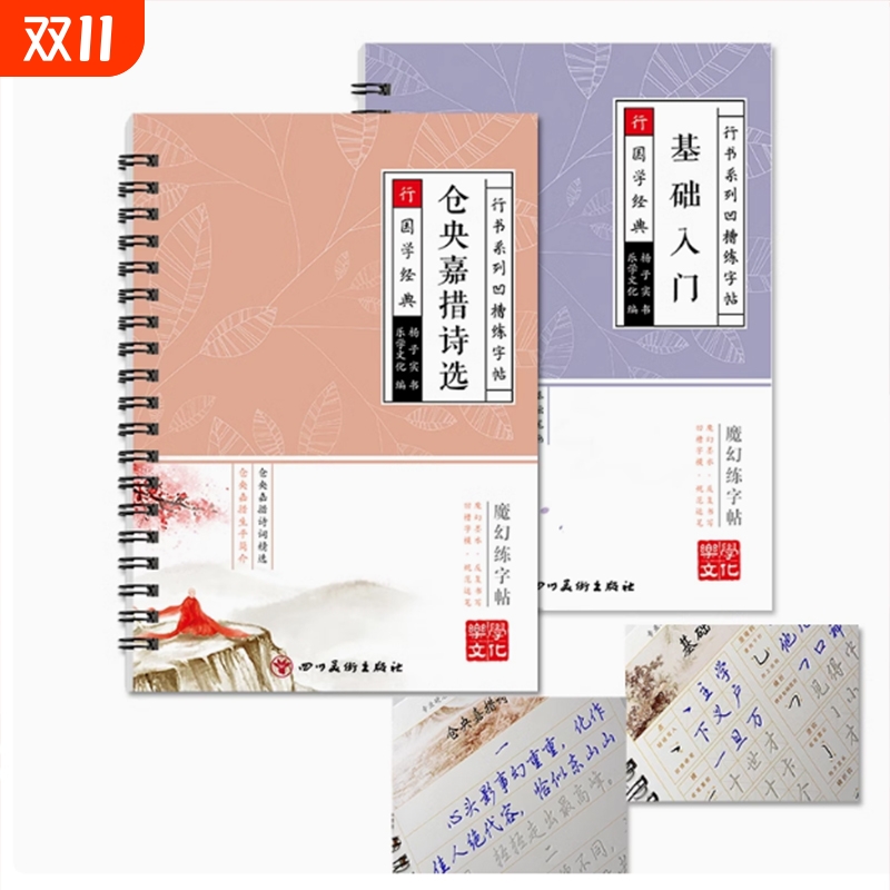 练字帖成人行书速成反复用使用控笔字帖女生漂亮字体练字凹槽字帖