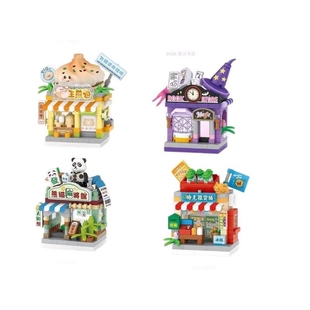 微小颗粒成人高难度积木街边小店街景玩具拼装益智办兼容乐高