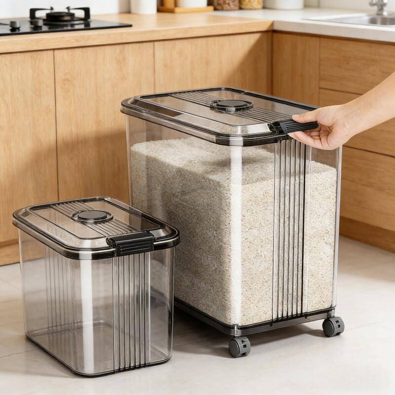 夹缝米桶密封家用食品级防虫防潮储粮桶大容量面粉储存罐米缸容器