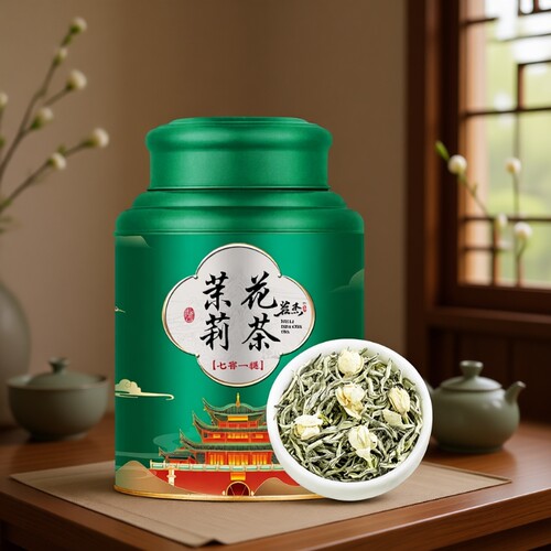茉莉花茶2026新茶浓香型茉莉飘雪茶叶绿茶礼盒装500g冷泡茶罐装