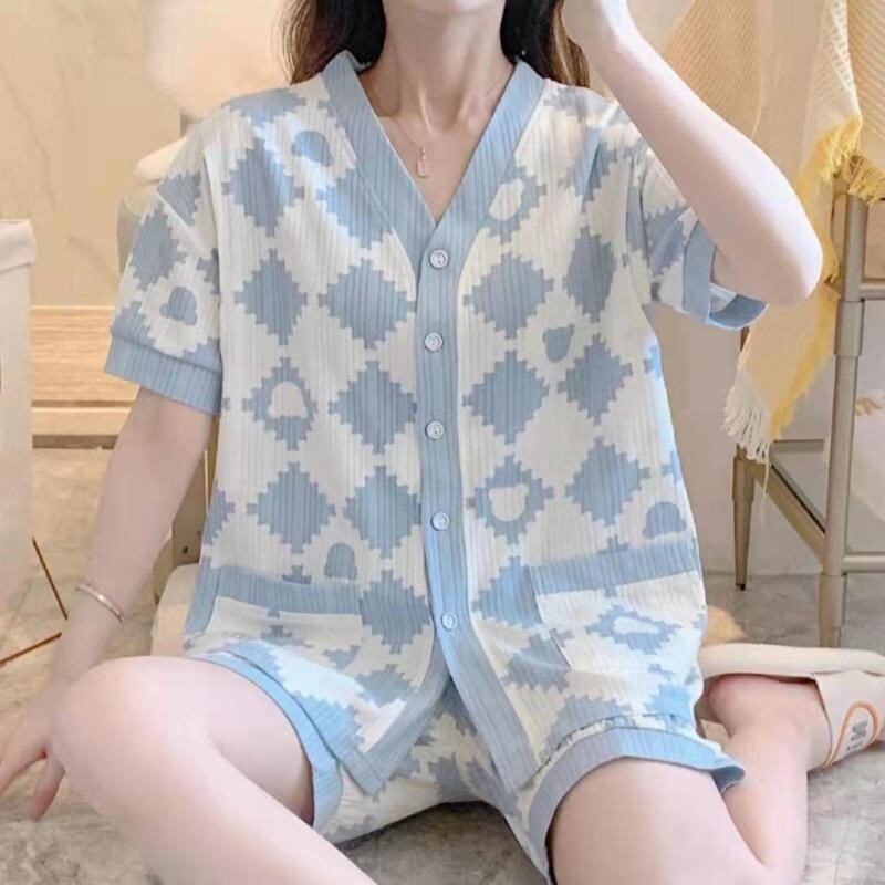 孕妇睡衣夏季薄款哺乳纯棉月子服5月份夏天短袖产妇怀孕期家居服6