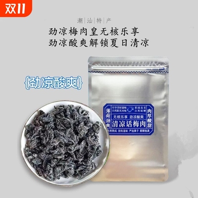 劲凉梅肉皇薄荷话梅干咸酸梅子九制潮汕风味果脯蜜饯怀旧解馋零食