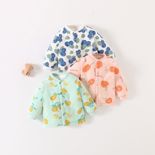 宝宝棉衣秋冬薄棉男女童保暖上衣婴儿棉服冬装夹棉居家睡衣小棉袄