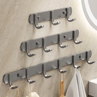 卫生间毛巾架免打孔衣挂架置物架壁挂厕所浴室门后浴巾毛巾杆挂钩