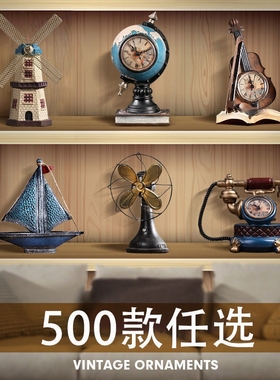 客厅装饰品复古小摆件美式家居房间酒柜卧室电视柜玄关餐厅工艺品