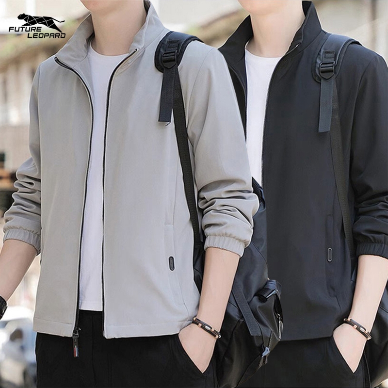 未来豹跑步运动男立领防风夹克