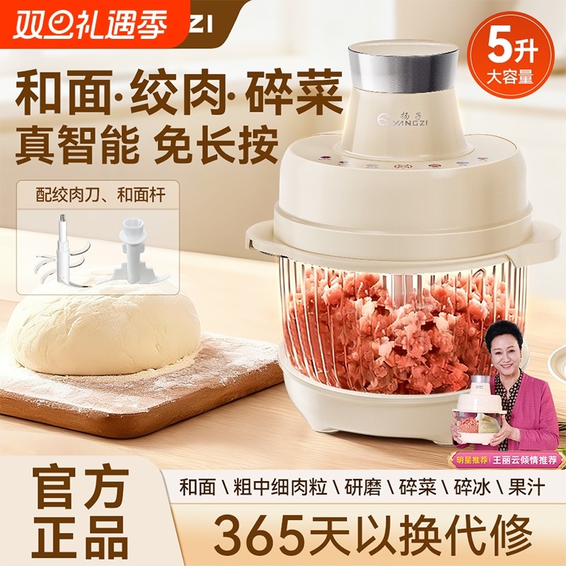 扬子电动绞肉机多功能料理和面机大号家用揉面全自动一体机搅拌机