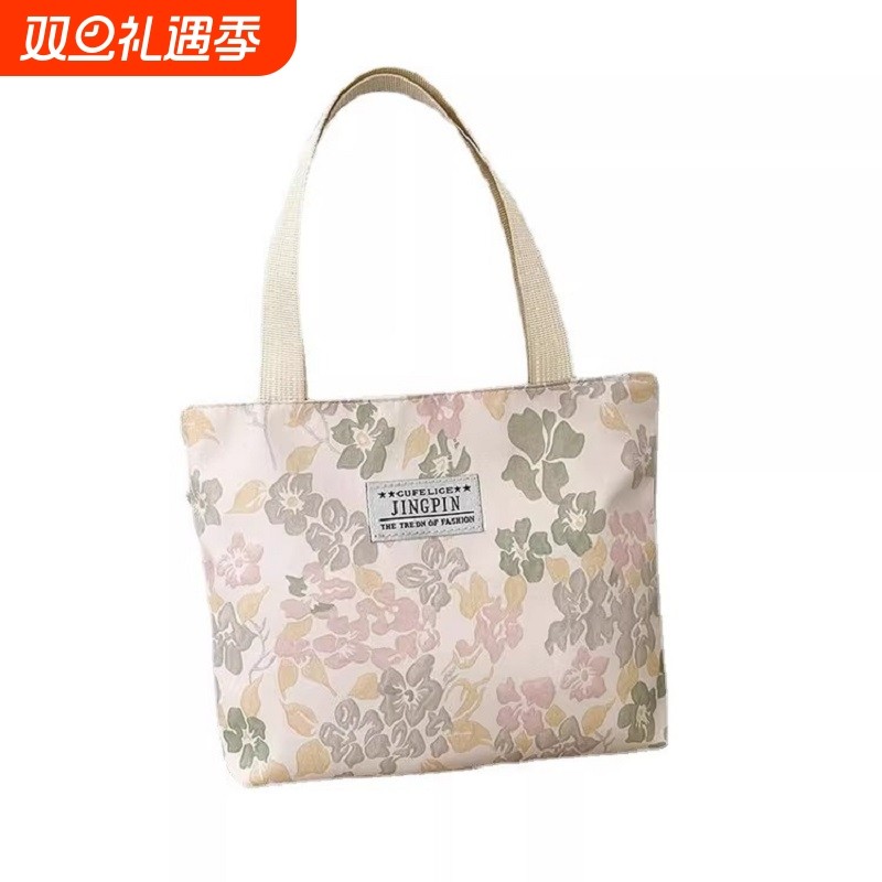 女士手提包新款国风文艺印花小方包民族风休闲手提托特包便宜布袋