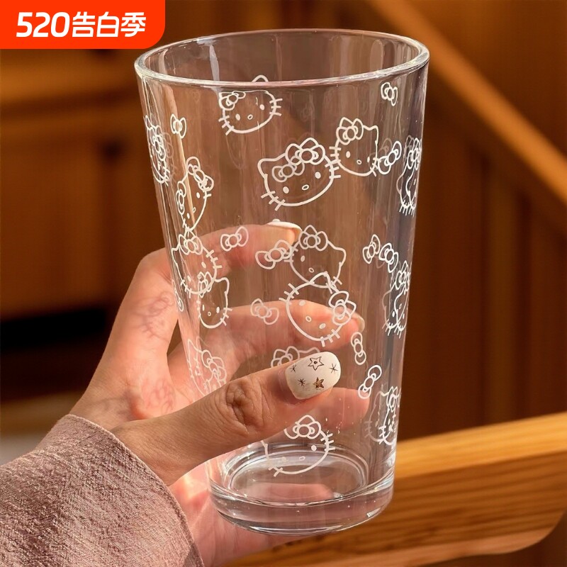 hellokitty玻璃杯耐高温高颜值家用喝水杯牛奶杯学生大容量