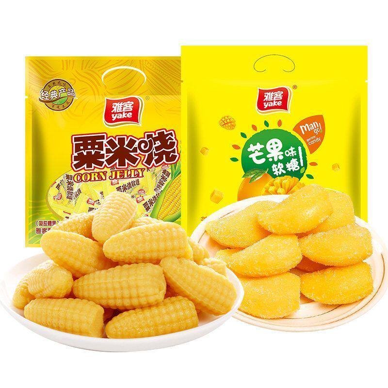 雅客粟米烧软糖芒果味麦芽糖好吃混合柠檬玉米经典