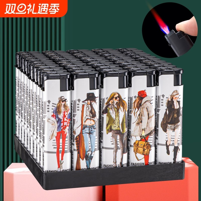 高档防风直冲一次性打火机防爆个性图案家用便利店商超批发火机