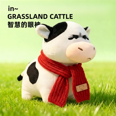 草地牛哞哞玩偶丑萌牛抽象表情包可爱搞怪毛绒公仔送男女生日礼物