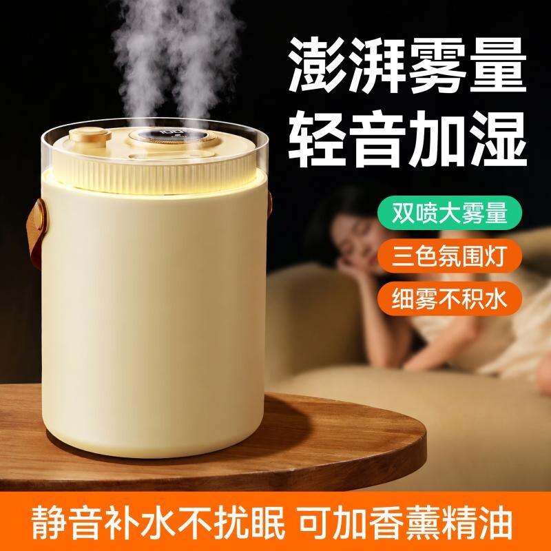 加湿器USB双喷大雾量车载usb充电空气净化香薰机空调房补水保湿小型办公室桌面宿舍家用无线静音迷你便携式