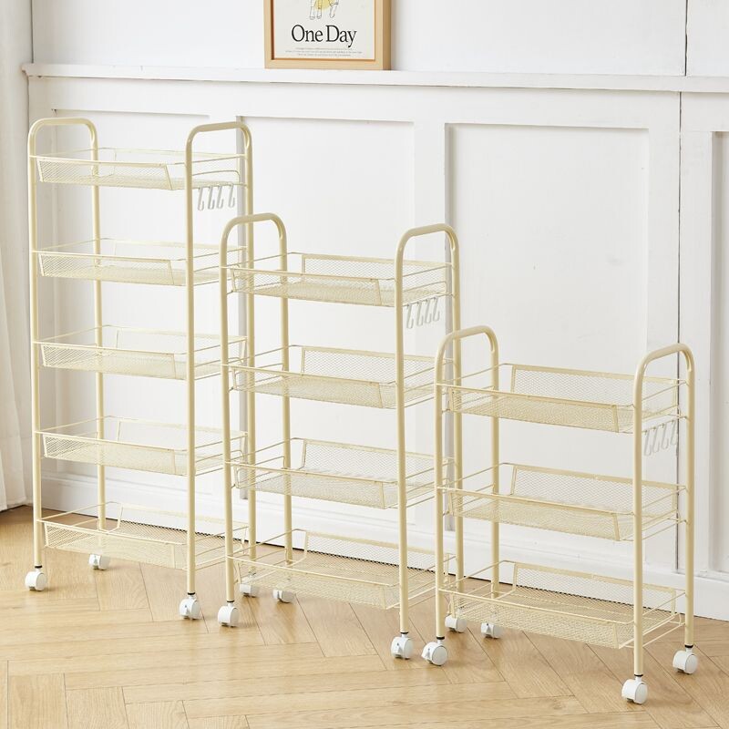 厨房置物架落地多层可移动家用小推车蔬菜篮收纳储物架子用品大全