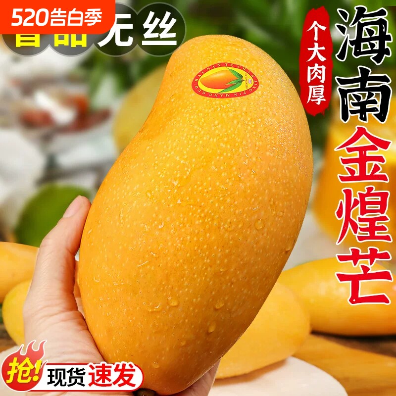海南金煌芒芒果新鲜大果当季现摘水果整箱青甜心芒水仙芒9斤包邮
