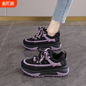 时尚蜘蛛王老爹鞋女款2026春季新款久站不累脚百搭运动鞋休闲鞋厚