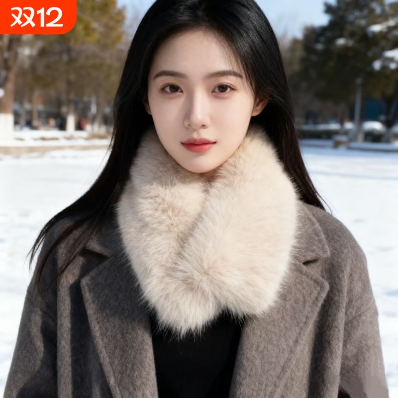 新款仿真狐狸毛毛围巾皮草毛领百搭时尚磁吸扣护颈围脖套保暖女冬