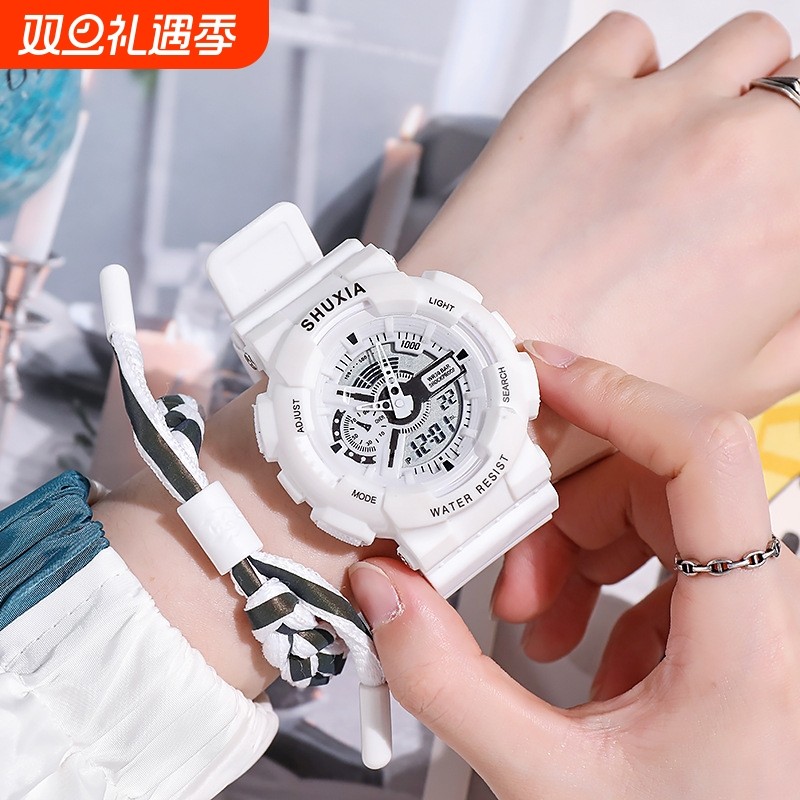 【HOT】双显多功能男女运动风时尚手表学生潮流电子手表独角兽学