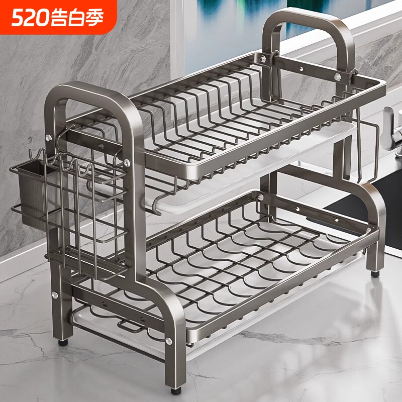 碗碟收纳架厨房多功能置物架家用不锈钢碗架碗盘沥水架碗筷收纳盒