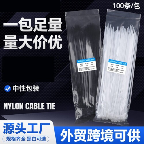 扎带100条自锁式尼龙扎带nylon cable ties跨境中性束线扎带批发